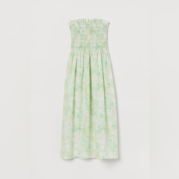 H&M Dresses Hm Smocked Bodice Midi Dress Poshmark